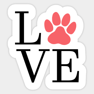 Love Paw I Love Dogs, I Heart Dogs Sticker